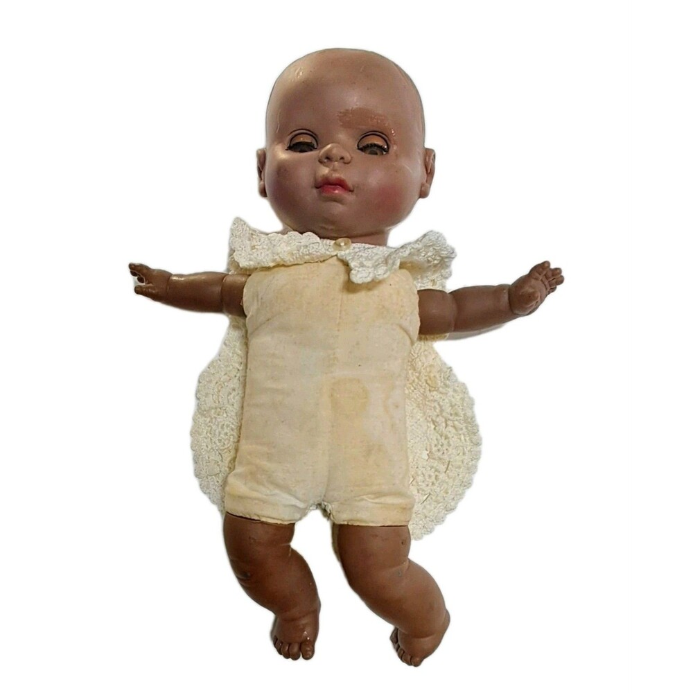 Vintage Uneeda Baby Doll Vinyl Molded Hair Sleepy Eyes Posable Limbs